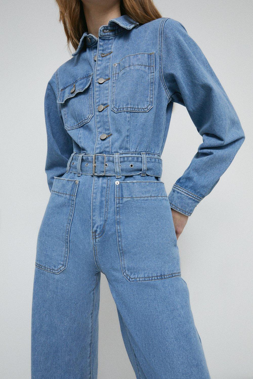 Warehouse denim best sale boiler suit